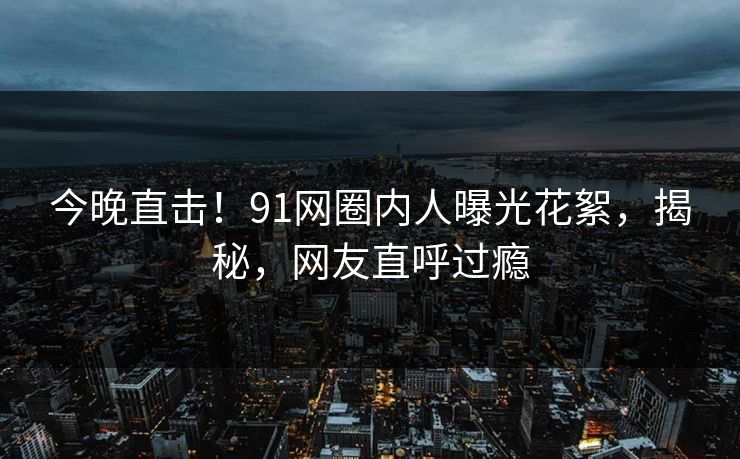 今晚直击！91网圈内人曝光花絮，揭秘，网友直呼过瘾