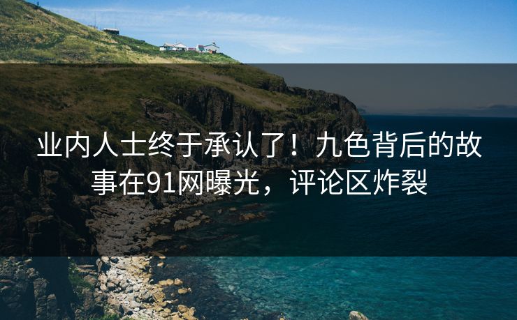 业内人士终于承认了！九色背后的故事在91网曝光，评论区炸裂