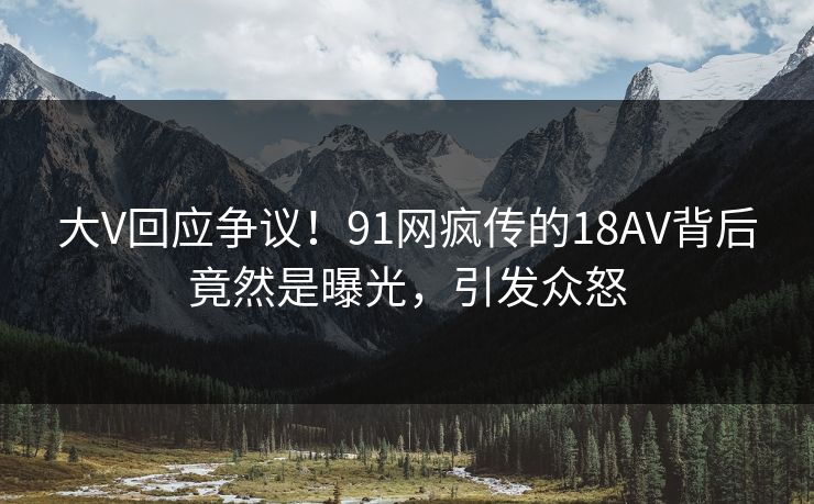 大V回应争议！91网疯传的18AV背后竟然是曝光，引发众怒