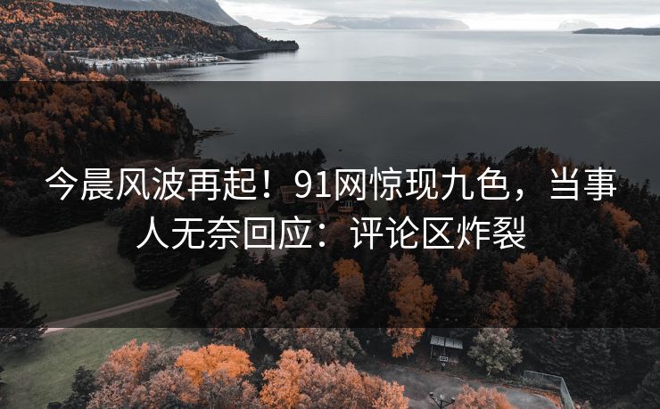 今晨风波再起！91网惊现九色，当事人无奈回应：评论区炸裂